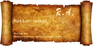 Retter Antal névjegykártya